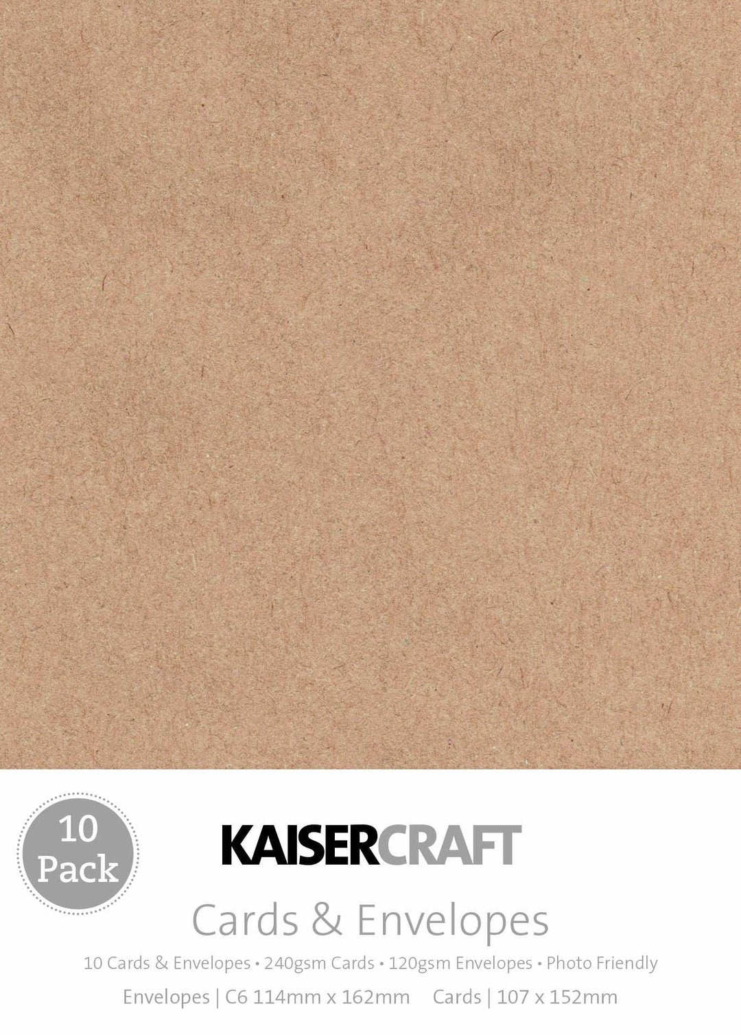 Cards & Envelopes Kraft 10pk