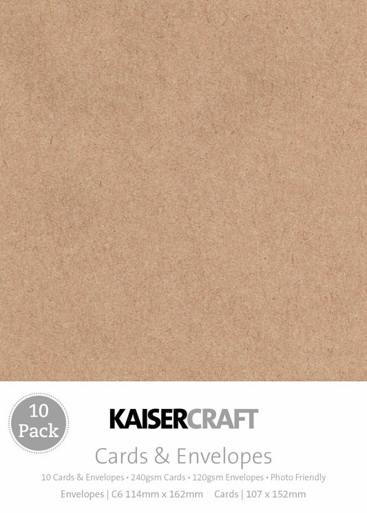 Cards & Envelopes Kraft 10pk